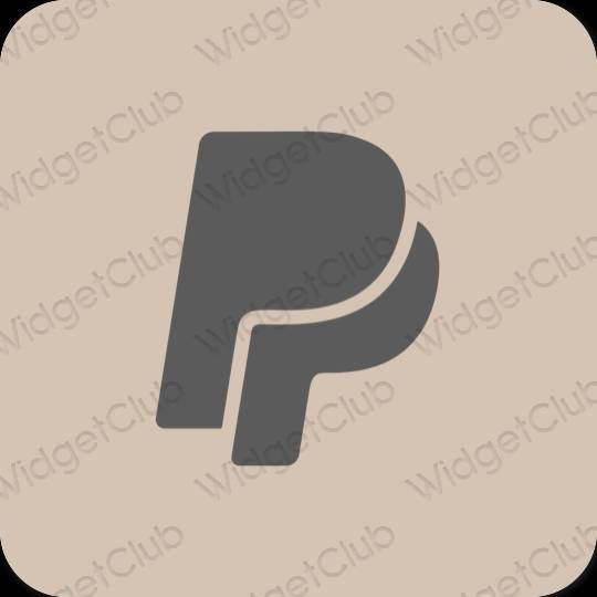 Estetisk beige Paypal app ikoner