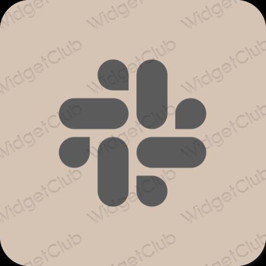 Estetický béžový Slack ikony aplikací