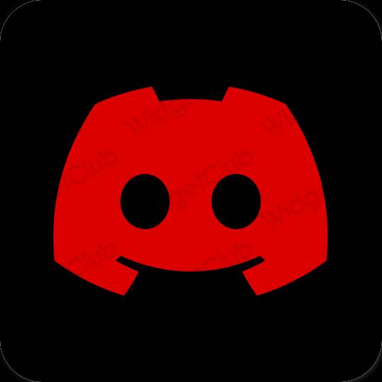 Estetisk röd discord app ikoner