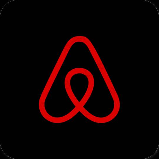 Aesthetic black Airbnb app icons
