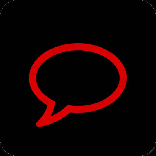 Æstetisk sort Messages app ikoner