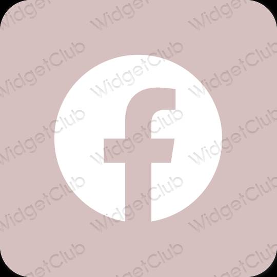 Ästhetisch Pastellrosa Facebook App-Symbole