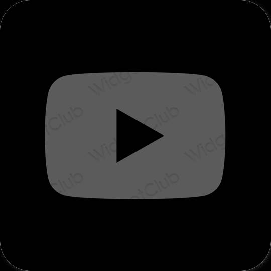 Esthétique grise Youtube icônes d'application