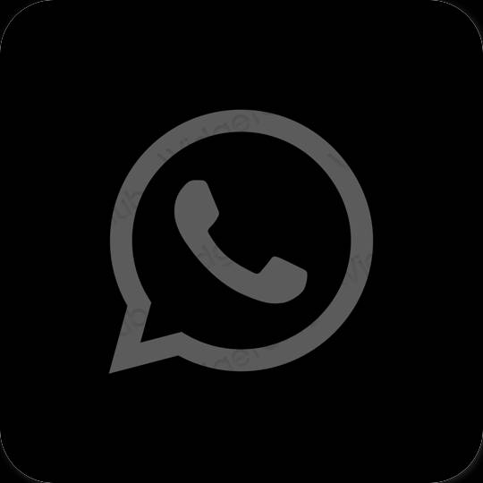 جمالي أسود WhatsApp أيقونات التطبيق