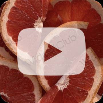 Estético rosa pastel Youtube iconos de aplicaciones