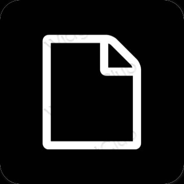 Estetik hitam Notes ikon aplikasi