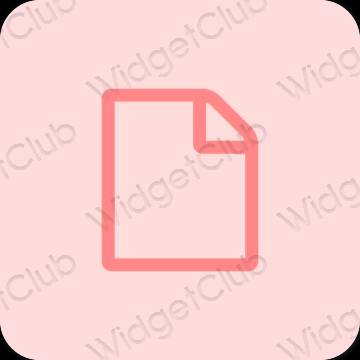 Estetisk pastell rosa Files app ikoner