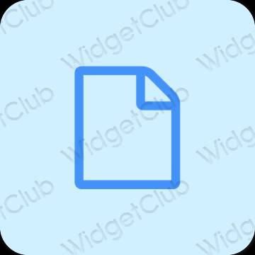 Estético azul pastel Files ícones de aplicativos