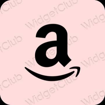Aesthetic pastel pink Amazon app icons