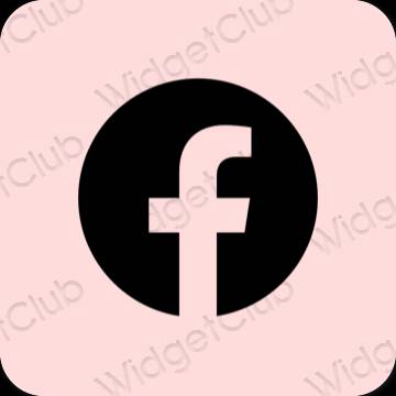 Aesthetic pastel pink Facebook app icons