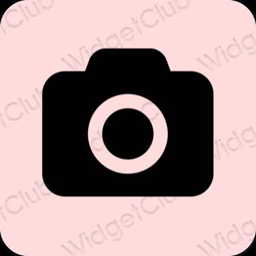 Esthétique rose pastel Camera icônes d'application