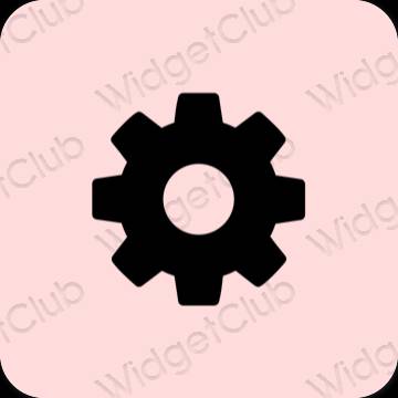 Estetico rosa Settings icone dell'app