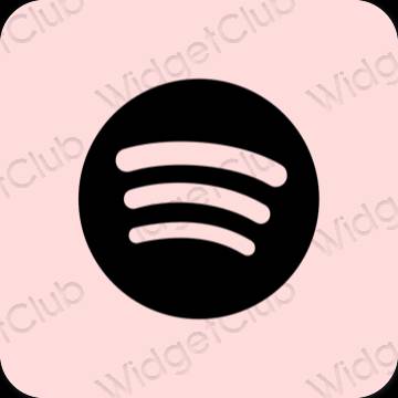 Естетски розе Spotify иконе апликација