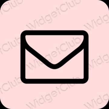 جمالي الوردي الباستيل Mail أيقونات التطبيق
