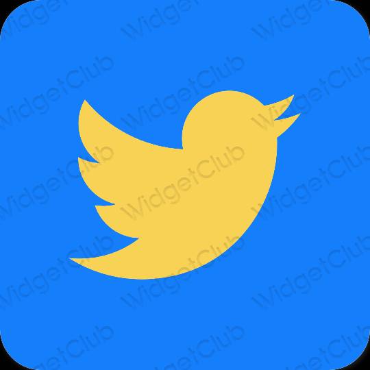 Aesthetic blue Twitter app icons