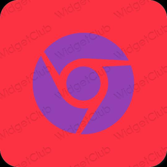 Estetisk neon rosa Chrome app ikoner