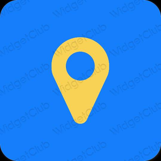 زیبایی شناسی رنگ بنفش Google Map آیکون های برنامه