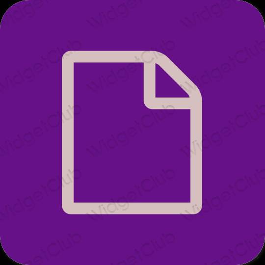 Esztétika lila Files alkalmazás ikonok