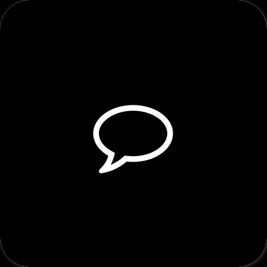 Estetsko Črna Messages ikone aplikacij