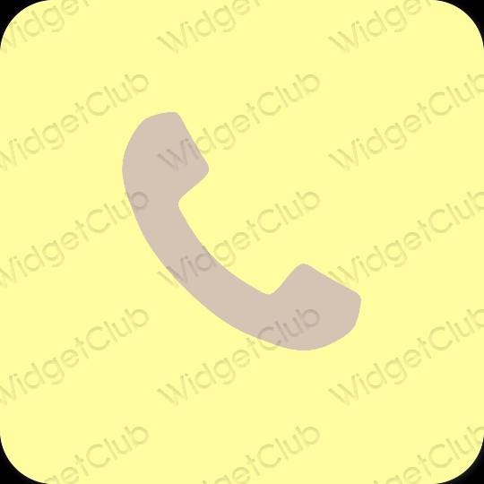 Estetik kuning Phone ikon aplikasi