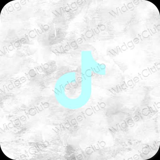 Estetsko pastelno modra TikTok ikone aplikacij