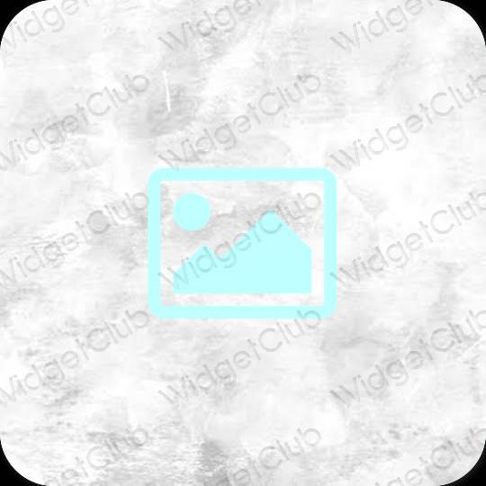 Estetis biru pastel Photos ikon aplikasi