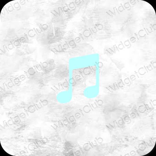 Aesthetic pastel blue Apple Music app icons