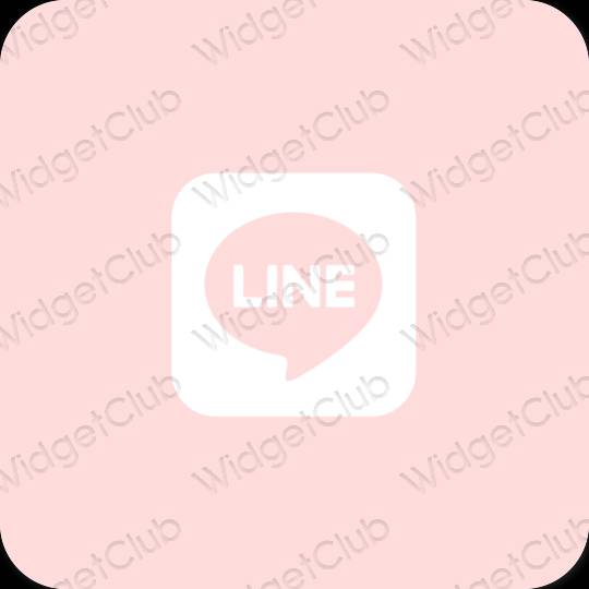Estetický pastelově růžová LINE ikony aplikací