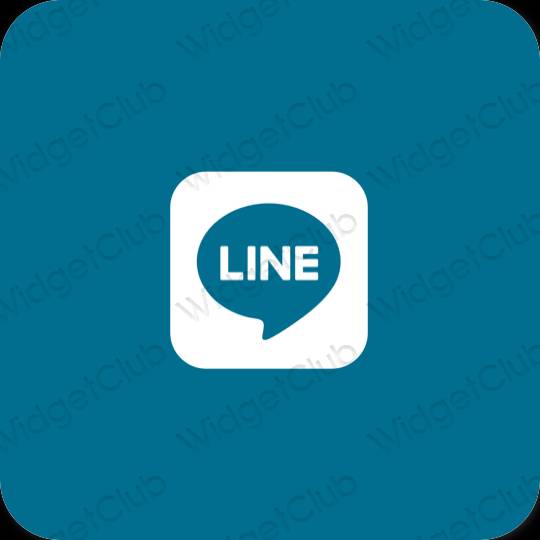 Estetické Modrá LINE ikony aplikácií
