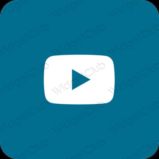 Estético azul Youtube iconos de aplicaciones