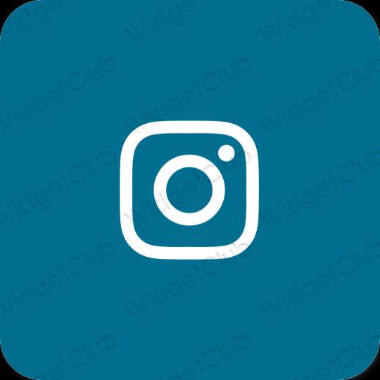 Esteettinen sininen Instagram sovelluskuvakkeet
