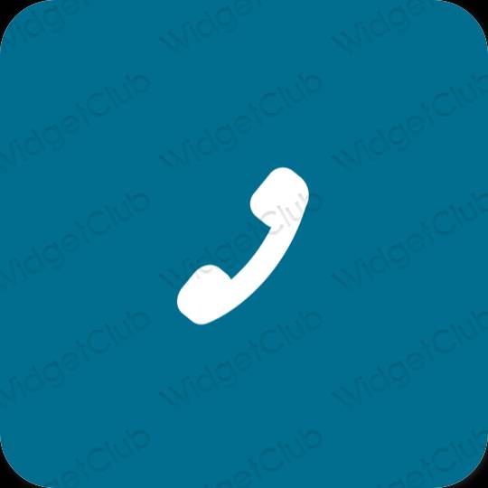 Aesthetic blue Phone app icons