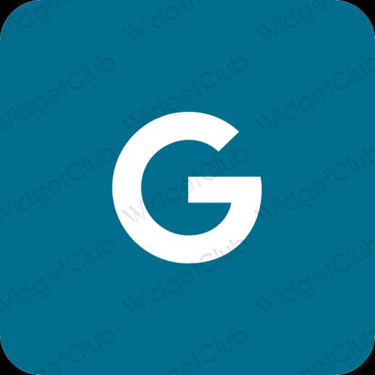 Estético azul Google ícones de aplicativos