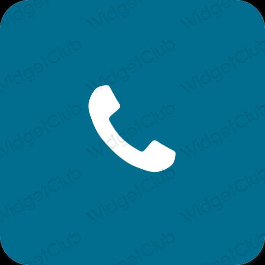 Естетичен син Phone икони на приложения