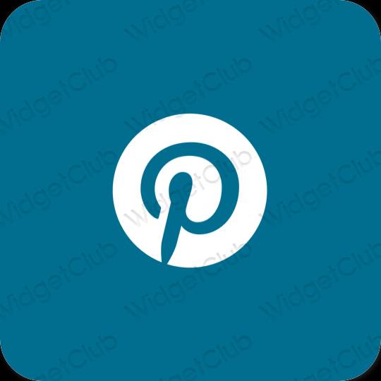Estetik biru Pinterest ikon aplikasi