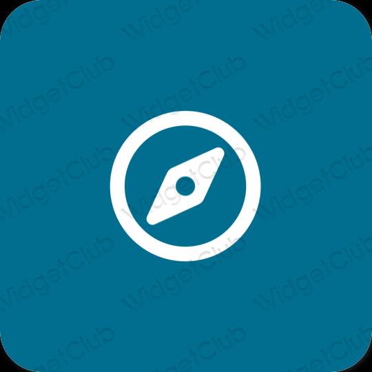 Estetisk blå Safari app ikoner