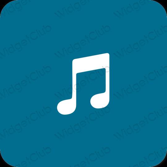 Estetický modrý Apple Music ikony aplikací