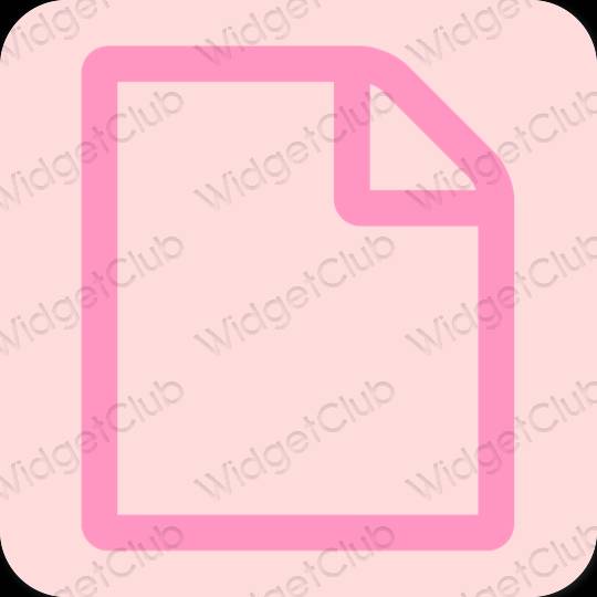 Esthétique rose pastel Files icônes d'application