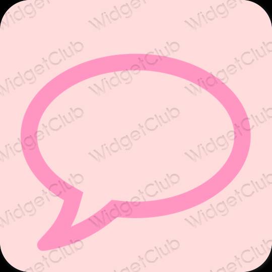 審美的 柔和的粉紅色 Messages 應用程序圖標