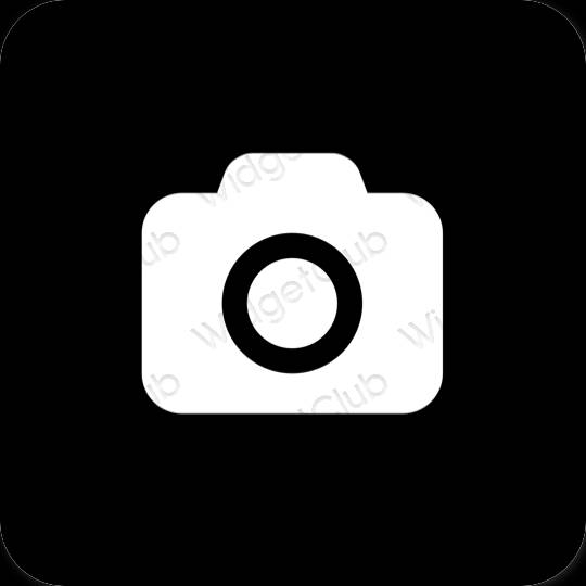 Αισθητικός μαύρος Camera εικονίδια εφαρμογών