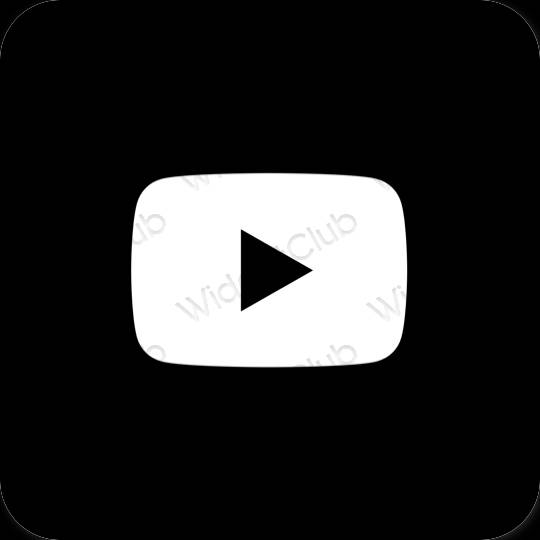Esthétique noir Youtube icônes d'application