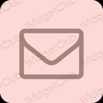 Estético rosa pastel Mail iconos de aplicaciones