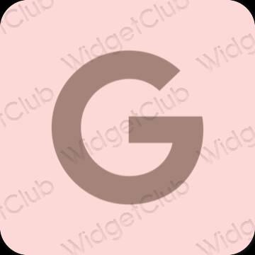 審美的 柔和的粉紅色 Google 應用程序圖標