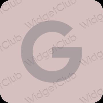 Estetický pastelově růžová Google ikony aplikací