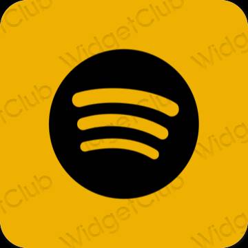 Естетичен оранжево Spotify икони на приложения