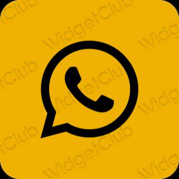 Aesthetic orange WhatsApp app icons