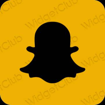 Estetyka Pomarańczowy snapchat ikony aplikacji