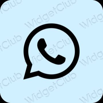 Estetsko pastelno modra WhatsApp ikone aplikacij