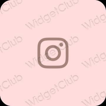 សោភ័ណ ពណ៌ផ្កាឈូក pastel Instagram រូបតំណាងកម្មវិធី