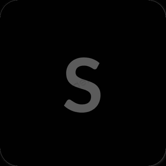 Æstetisk sort SHEIN app ikoner
